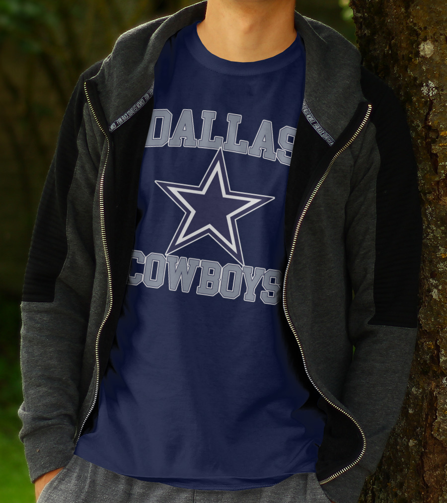 Dallas Cowboys Star Logo Gray Background T-Shirt