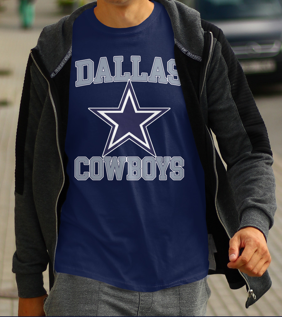 Dallas Cowboys Star Logo Gray Background T-Shirt