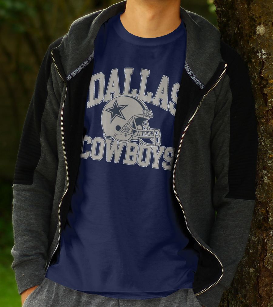 Dallas Cowboys Star Helmet Iconic Team Name T-Shirt