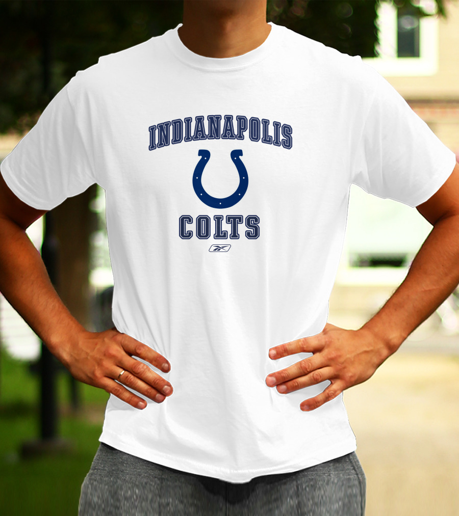 Indianapolis Colts NFL Team Football Horseshoe Reebok T-Shirt