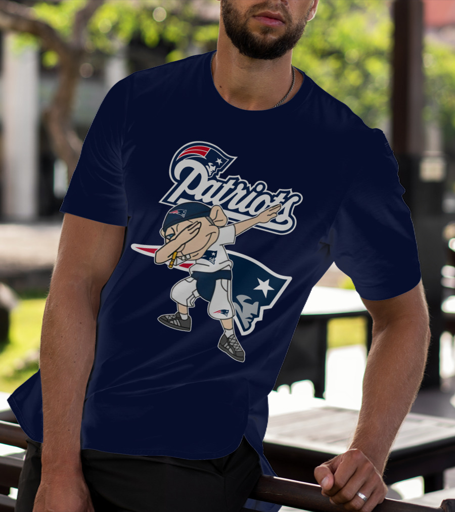Patriots Dab Logo With Mascot And New England Patriot T-Shirt