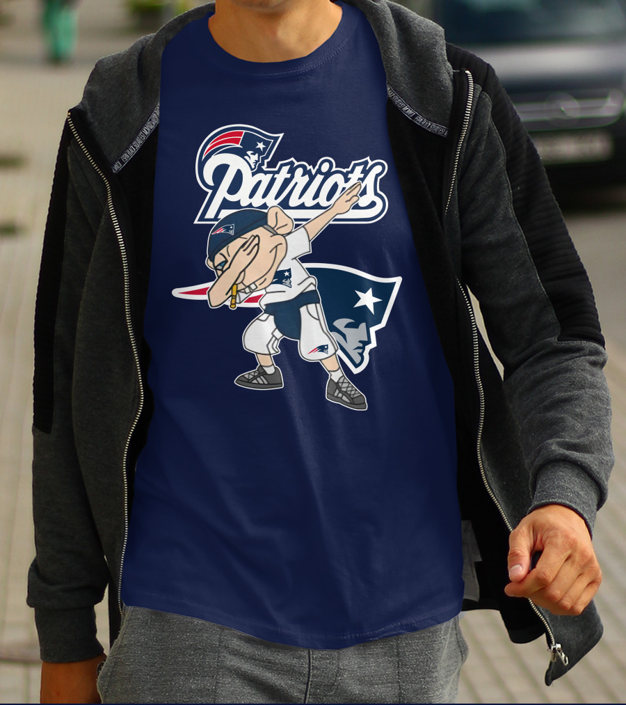 Patriots Dab Logo With Mascot And New England Patriot T-Shirt