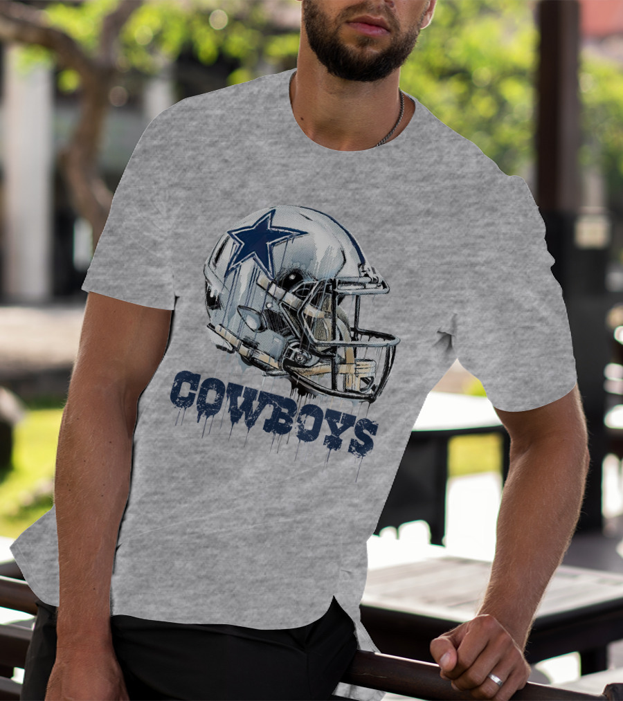 Cowboys Helmet Dripping Star T-Shirt