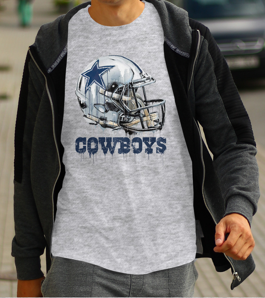 Cowboys Helmet Dripping Star T-Shirt
