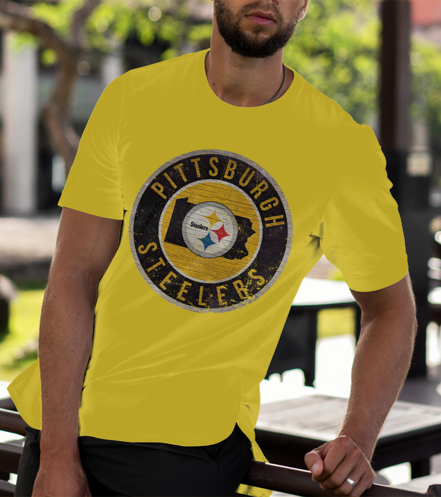 Pittsburgh Steelers Pennsylvania State Logo Circle T-Shirt