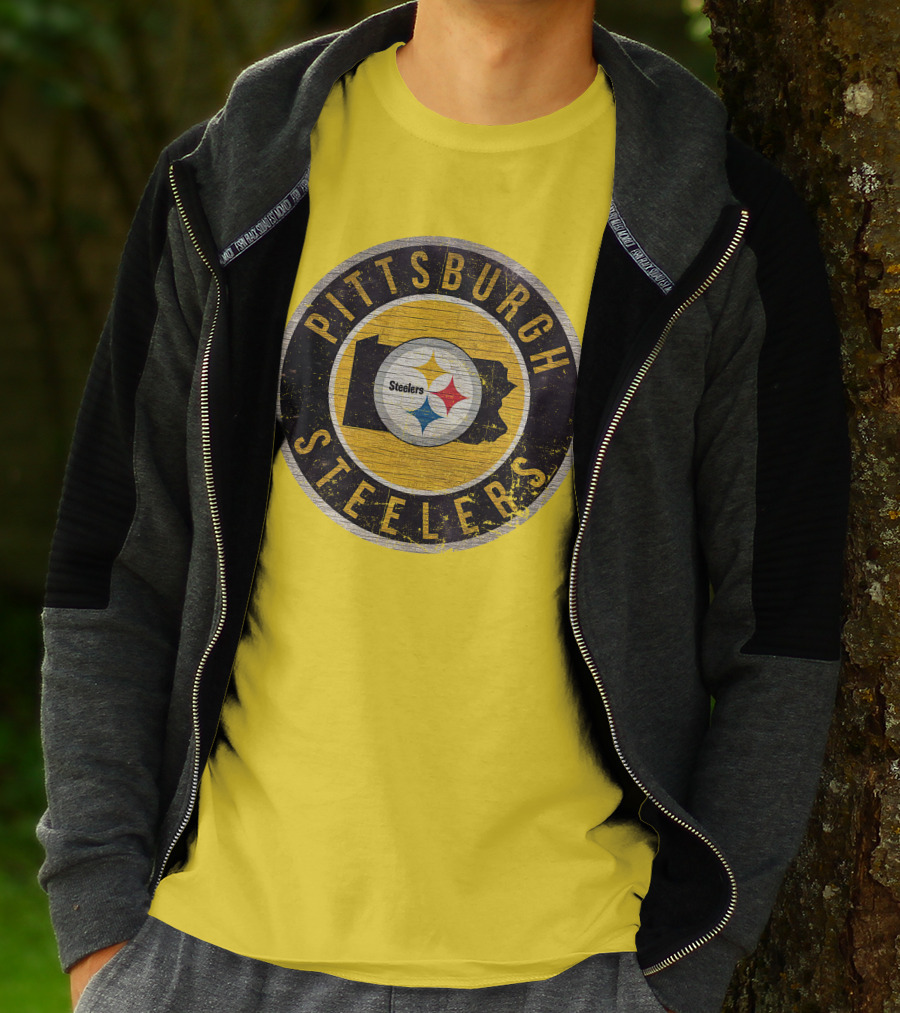 Pittsburgh Steelers Pennsylvania State Logo Circle T-Shirt