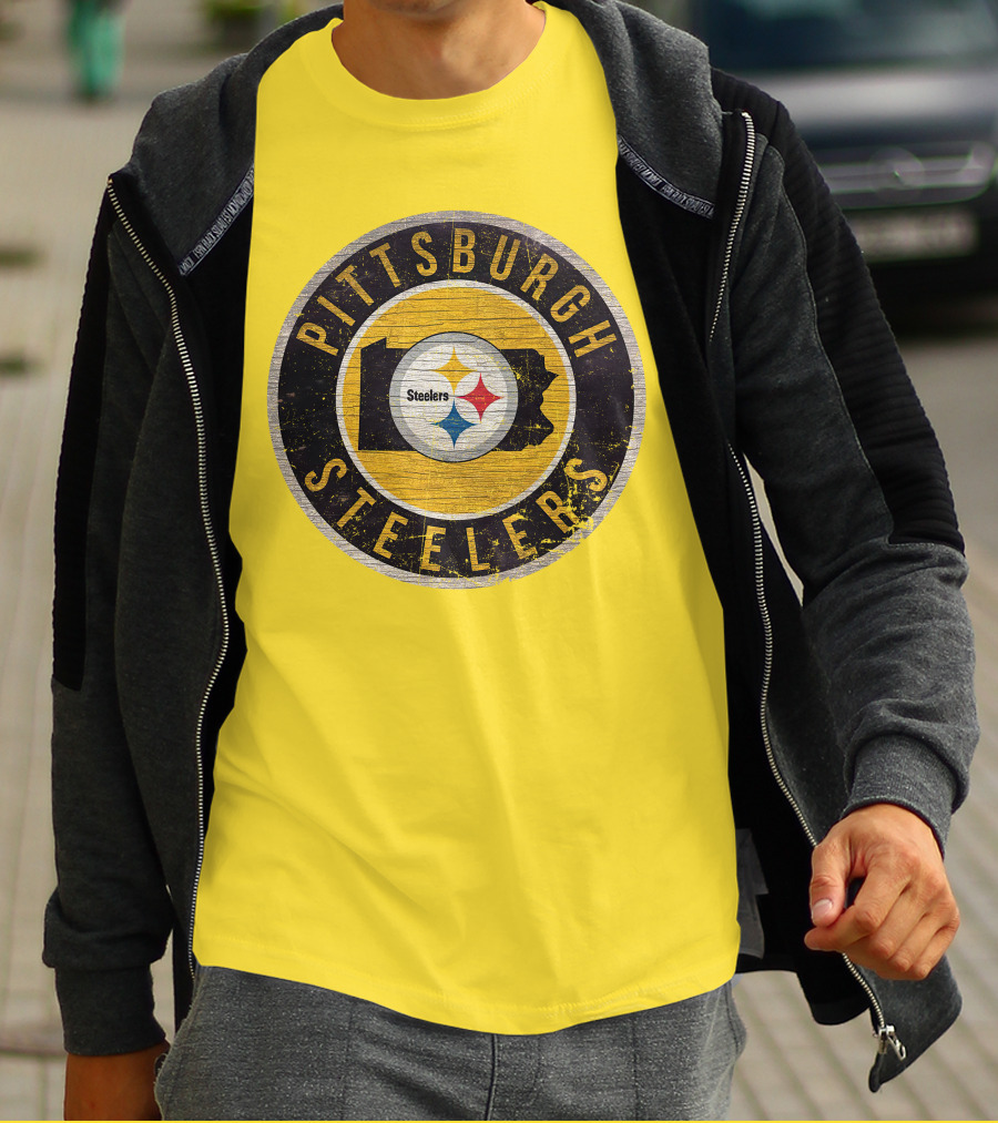 Pittsburgh Steelers Pennsylvania State Logo Circle T-Shirt