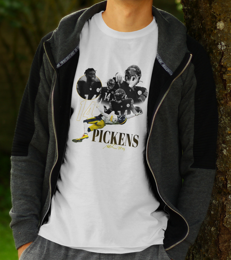 George Pickens #14 Pittsburgh Steelers Football Player Montage T-Shirt