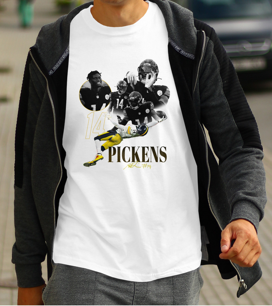 George Pickens #14 Pittsburgh Steelers Football Player Montage T-Shirt