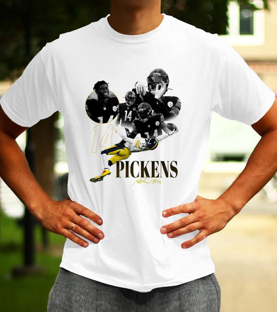 George Pickens #14 Pittsburgh Steelers Football Player Montage T-Shirt