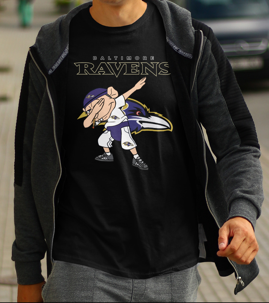 Baltimore Ravens Mascot Dabbing Football Fan Gear T-Shirt