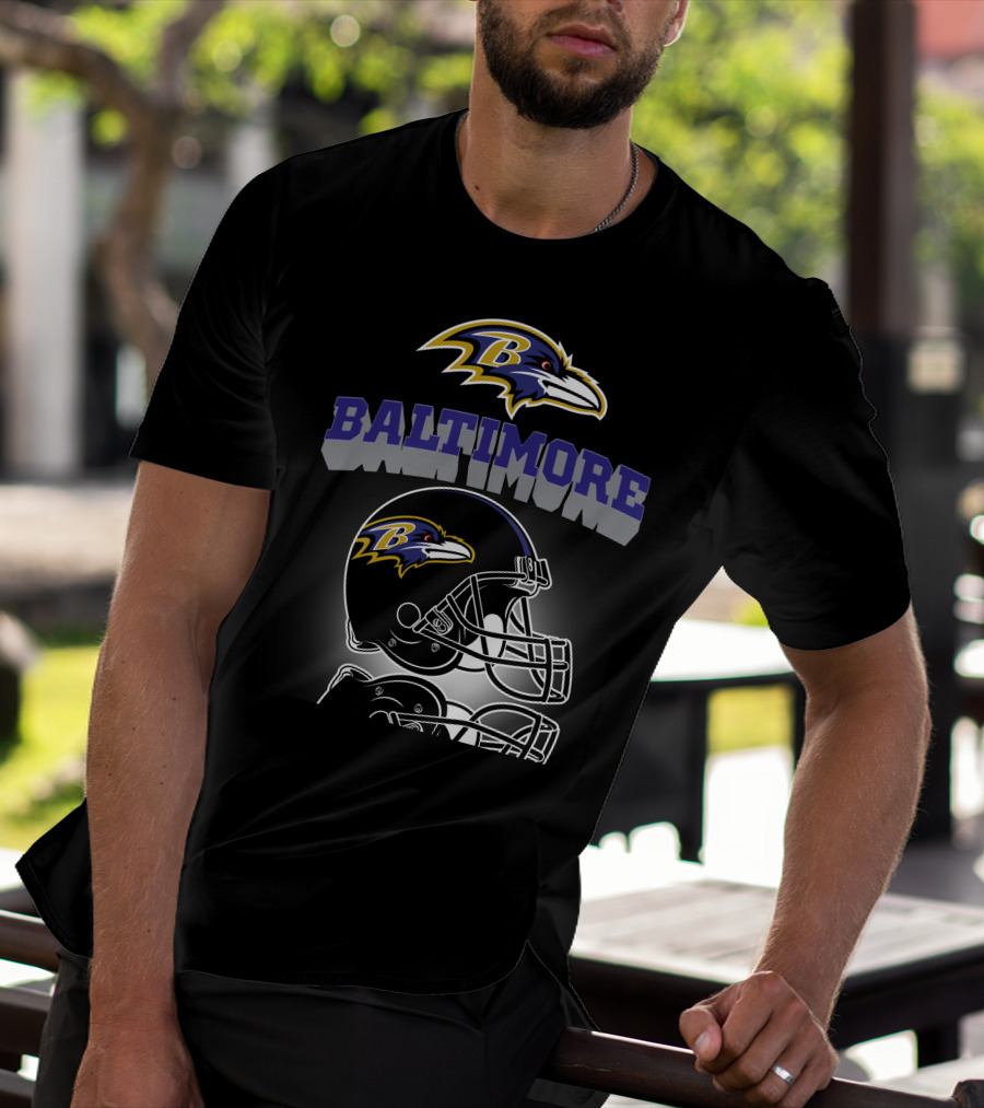 Baltimore Ravens Football Helmet Logo Ravens Head T-Shirt