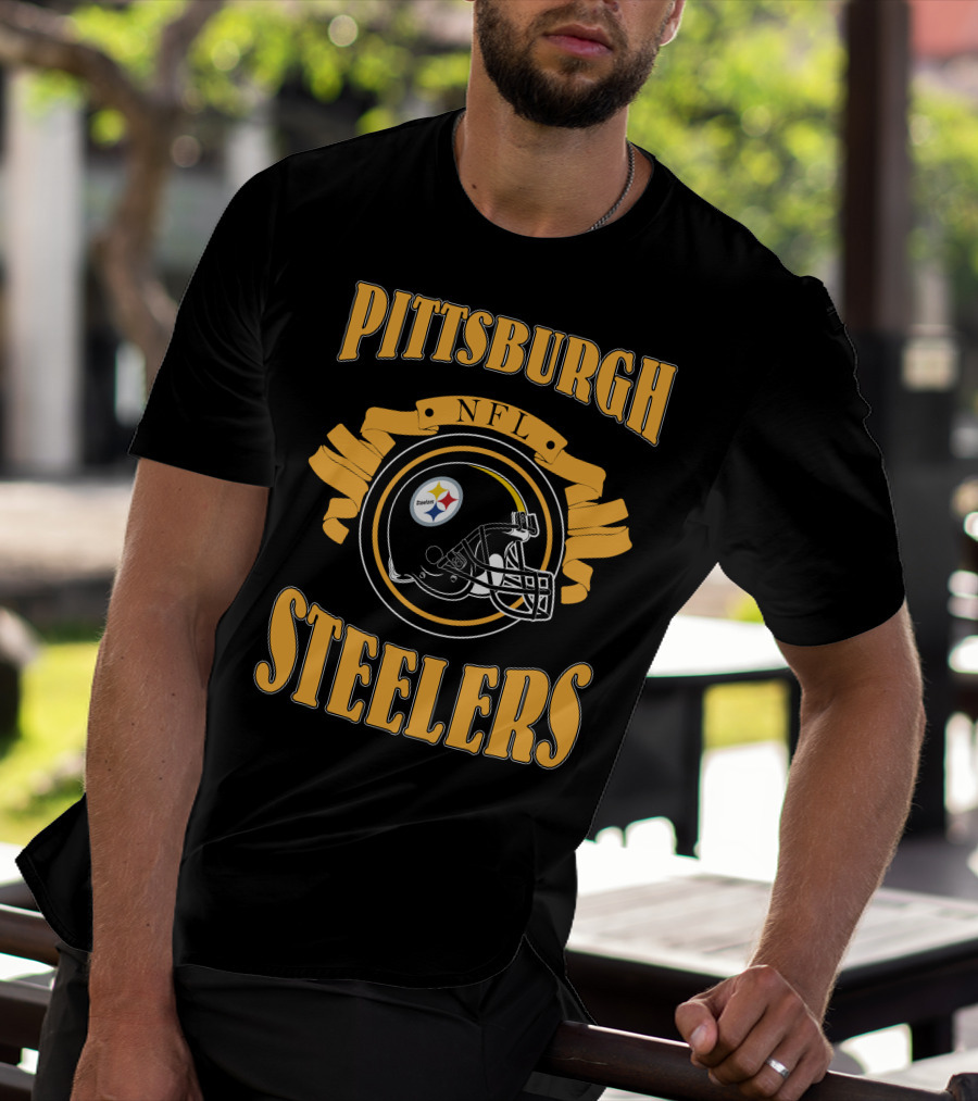 Pittsburgh Steelers NFL Logo Helmet T-Shirt