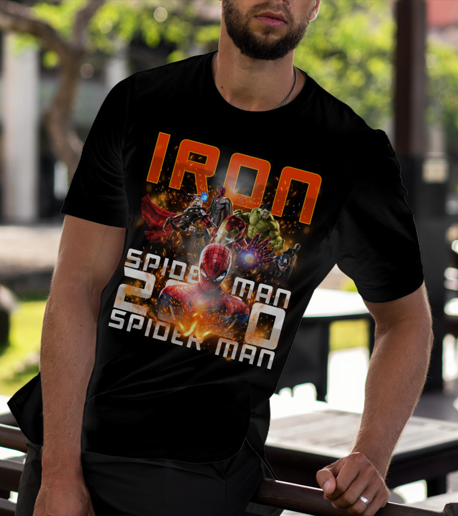Iron Spider Man 2.0 Avengers Hulk Captain America Thor T-Shirt