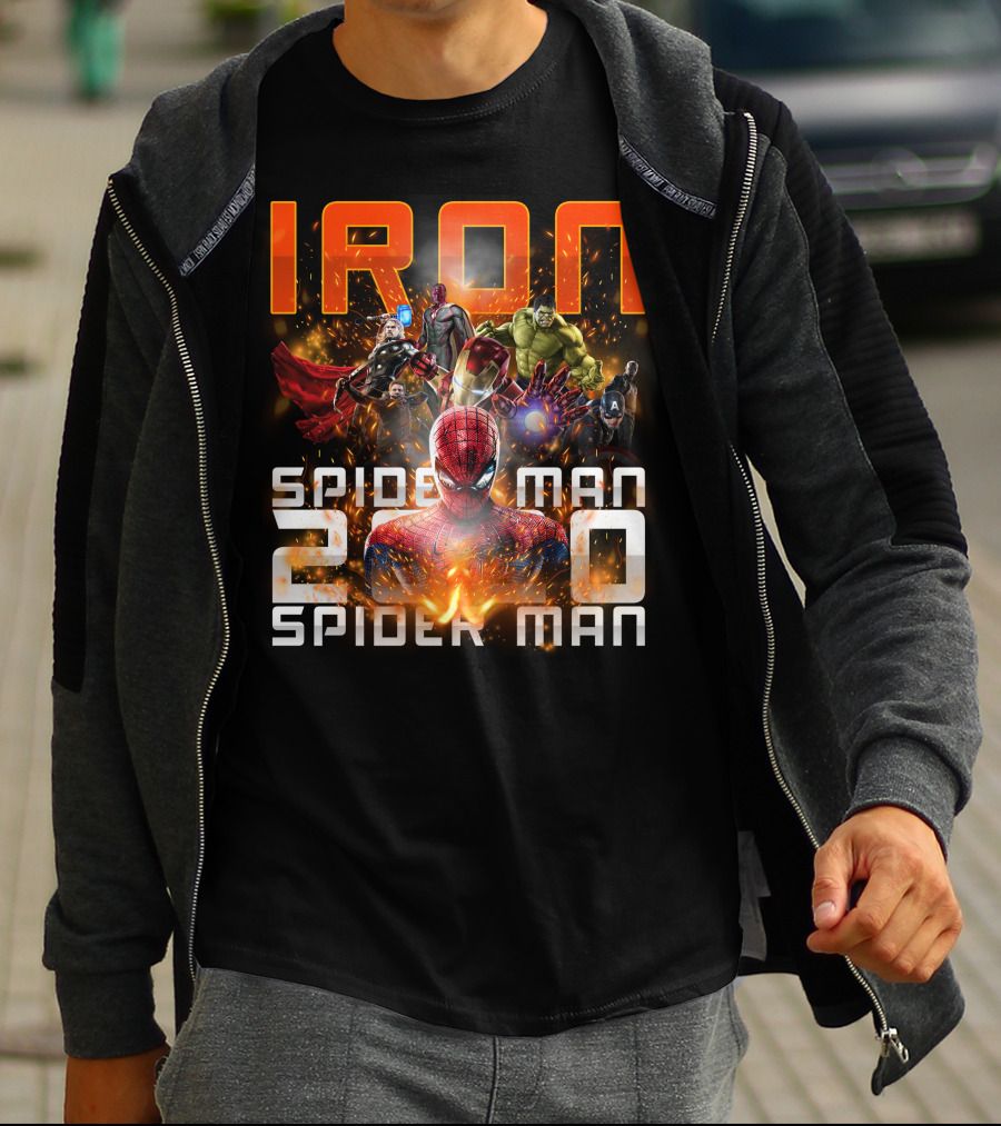 Iron Spider Man 2.0 Avengers Hulk Captain America Thor T-Shirt