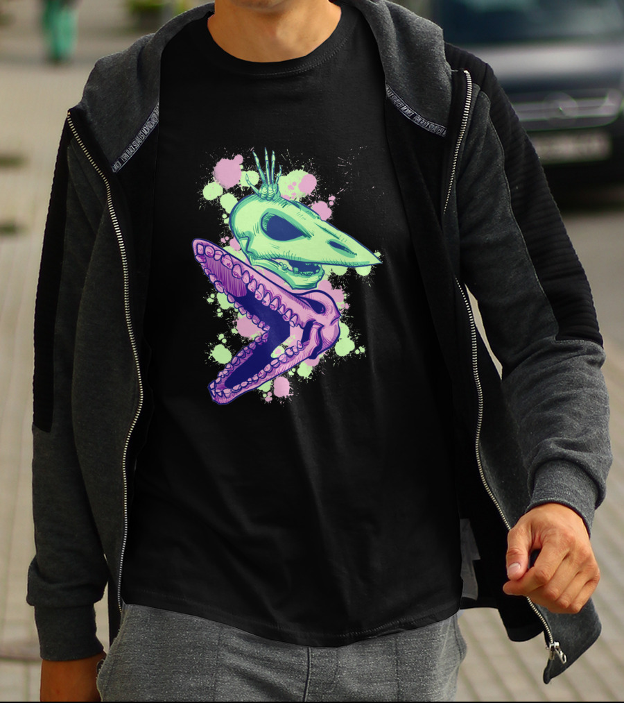 Adam And Barb Skulls Neon Splatter 658174 T-Shirt