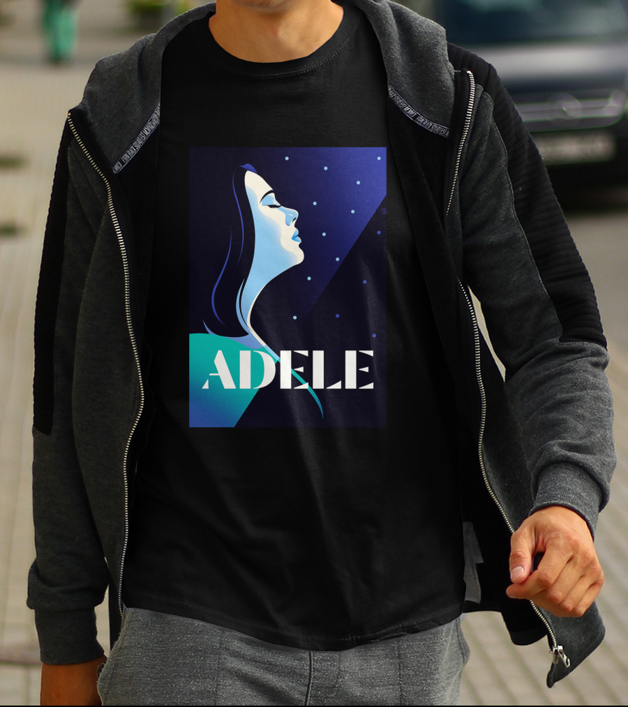 ADELE 1436941 Retro Style Portrait With Night Sky T-Shirt