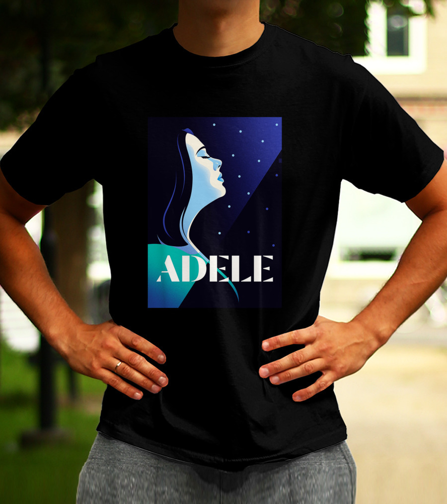 ADELE 1436941 Retro Style Portrait With Night Sky T-Shirt