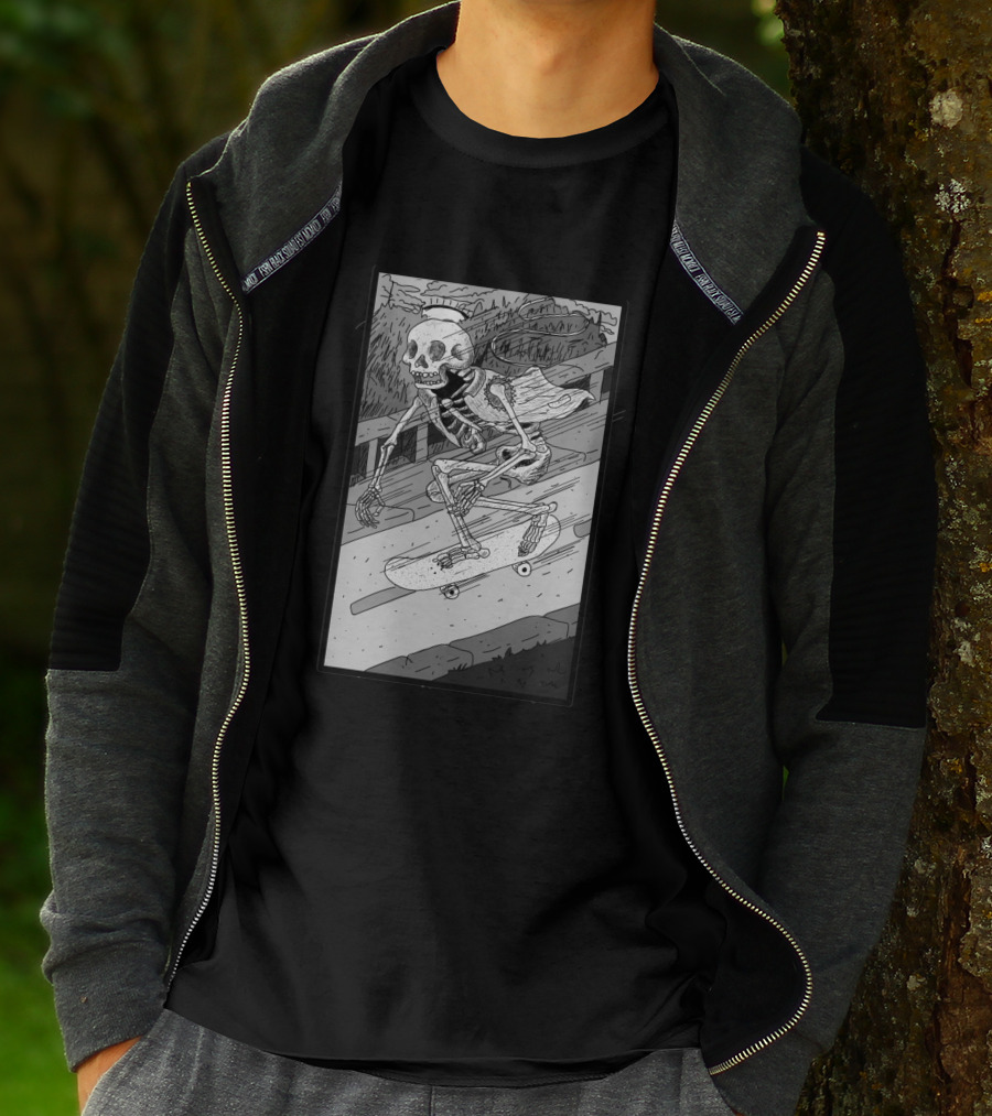 As Fast As You Can Skeleton Skateboarding 349048 T-Shirt