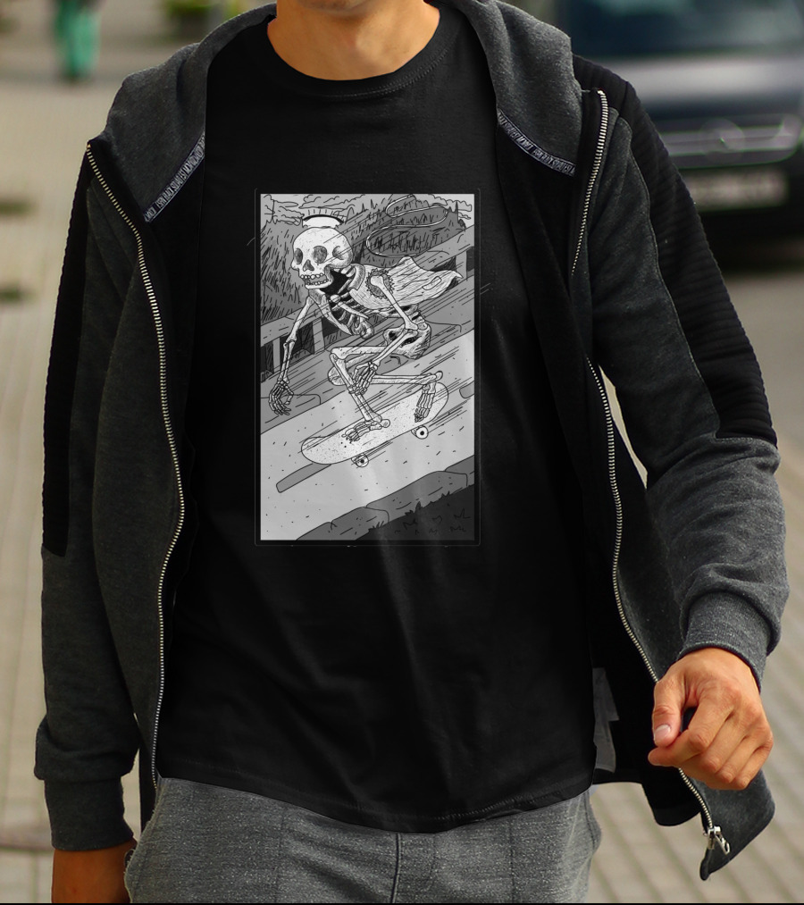 As Fast As You Can Skeleton Skateboarding 349048 T-Shirt