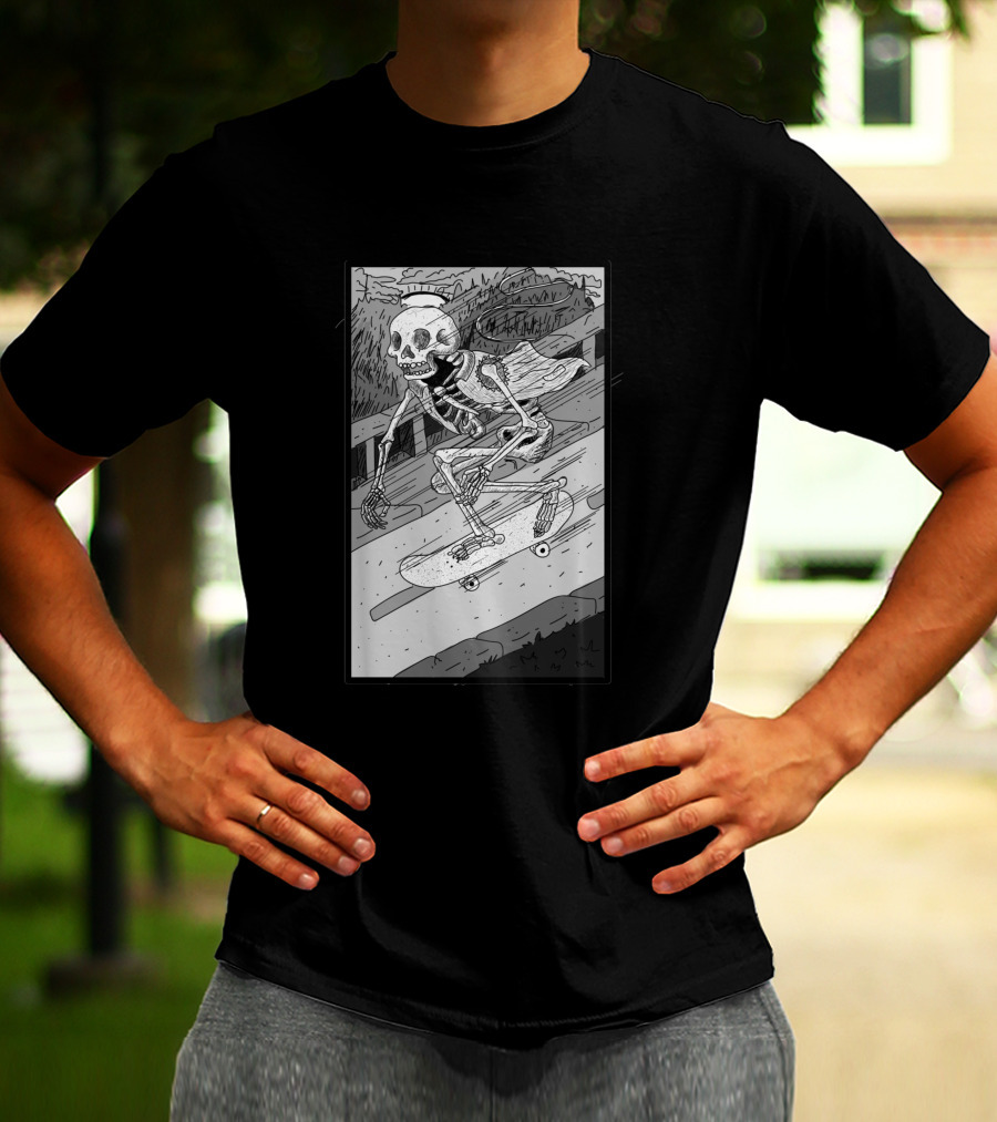 As Fast As You Can Skeleton Skateboarding 349048 T-Shirt