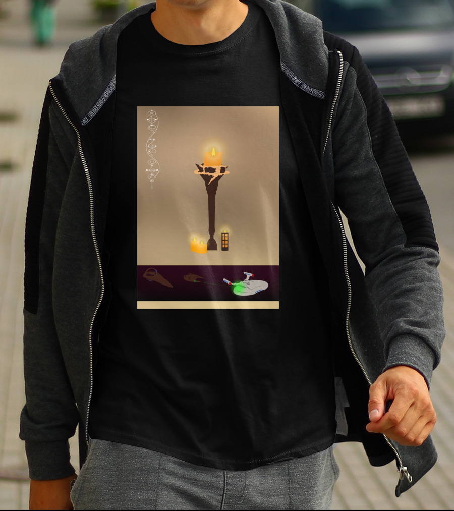 Awakening 1435225 Candlelight Mystery With Abstract Spiral And Tool Symbols T-Shirt