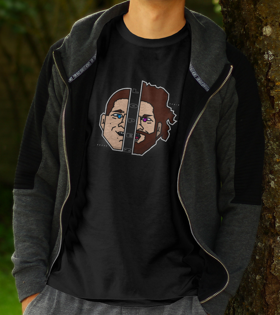 B R O E Z Lopez Face Split Brody Lopez Lopen T-Shirt