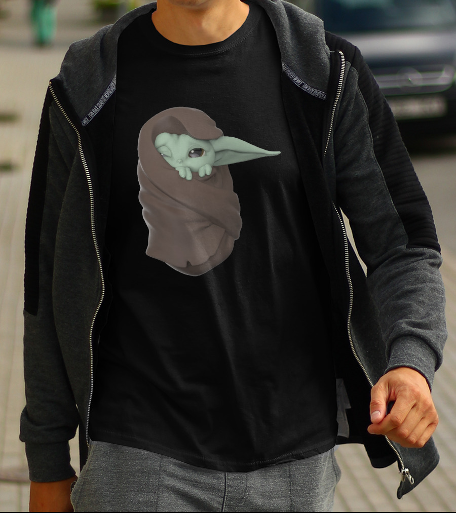 Baby Yoda Sleeping Wrapped In Blanket 1282908 T-Shirt
