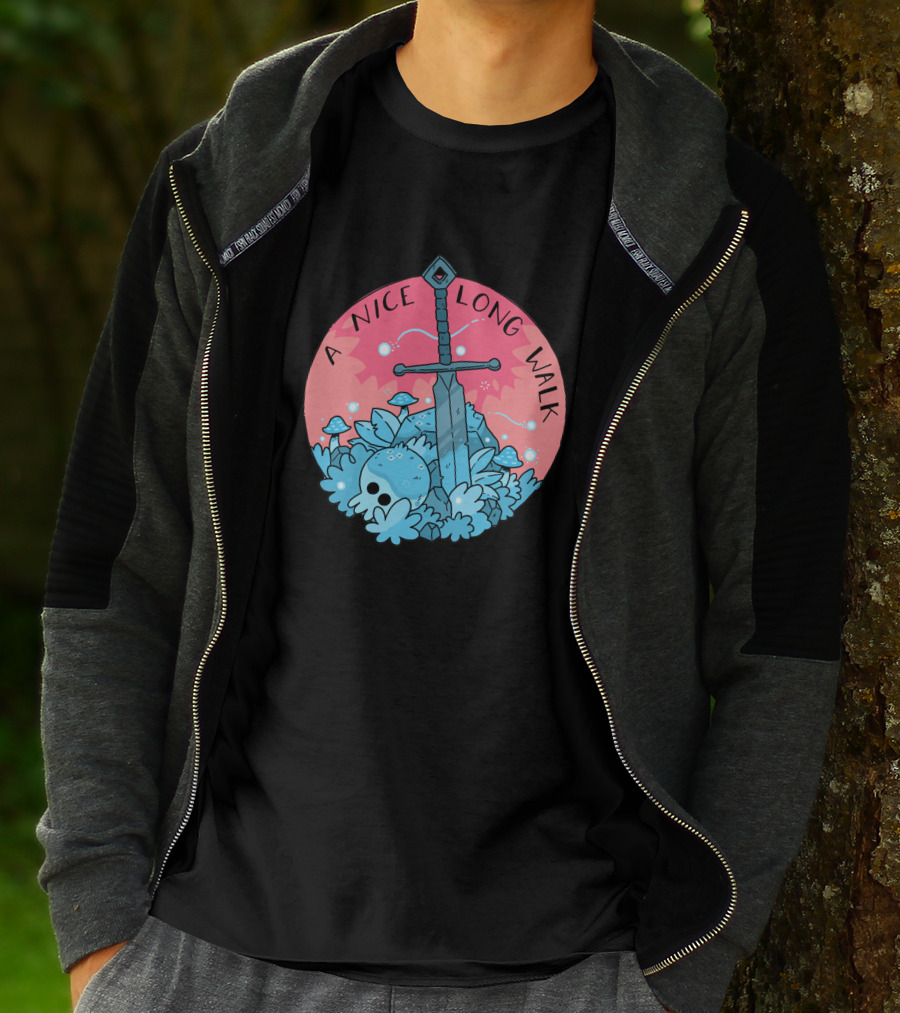 A Nice Long Walk Skull Sword And Mushrooms T-Shirt