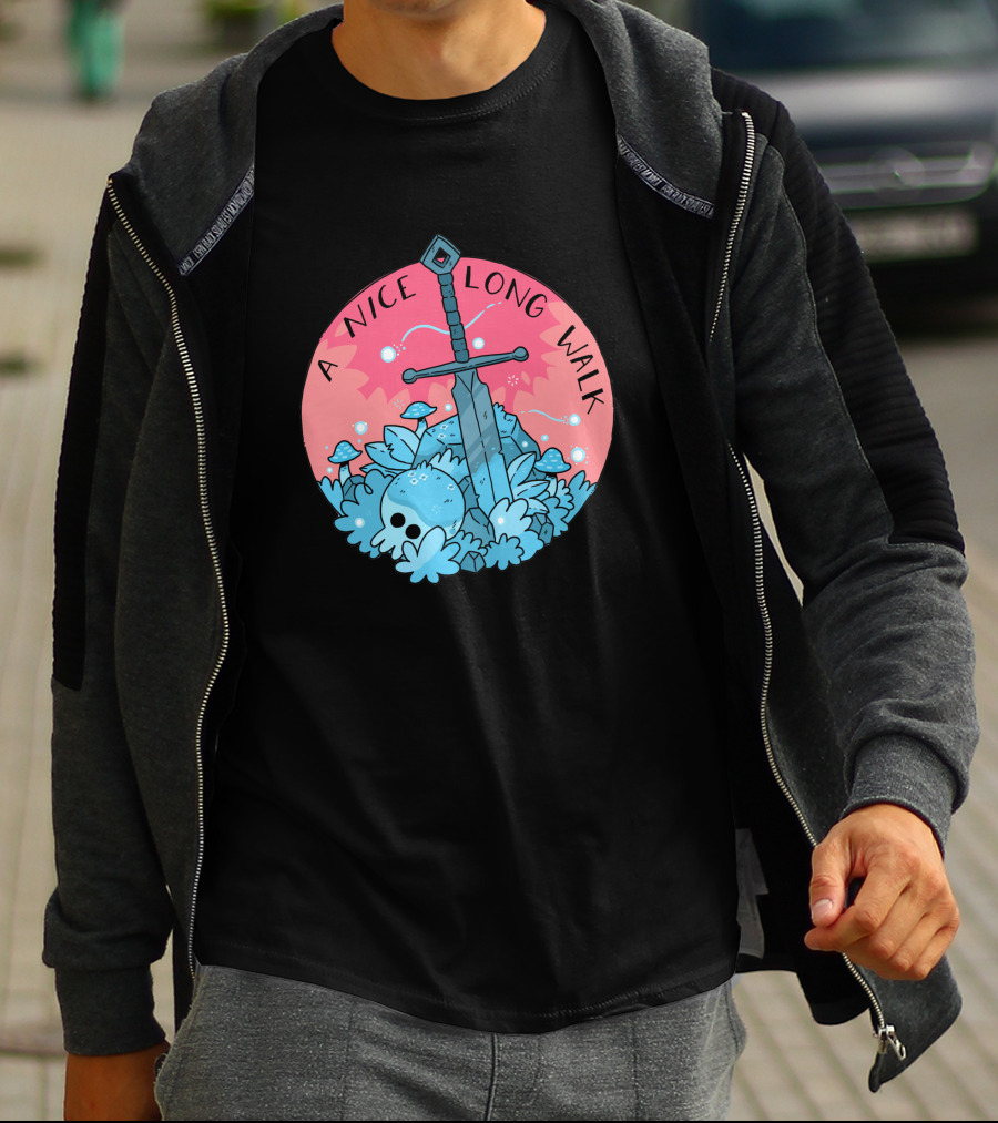 A Nice Long Walk Skull Sword And Mushrooms T-Shirt