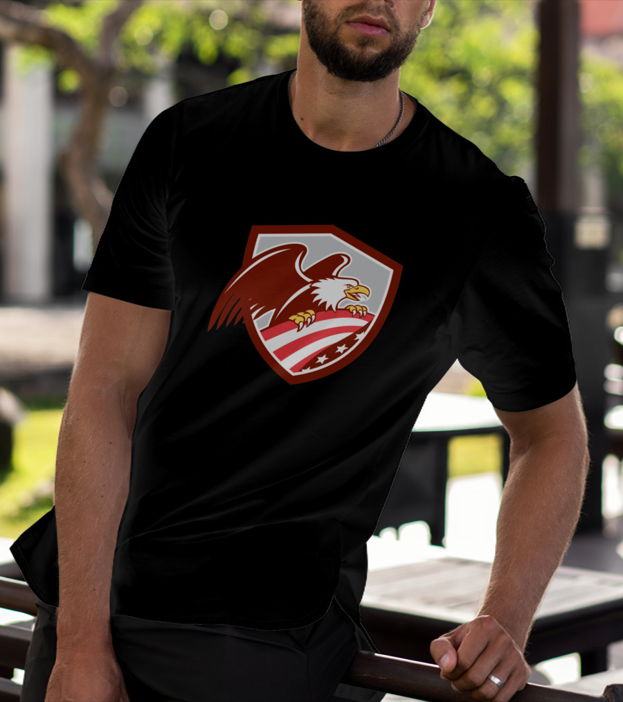 American Bald Eagle Shield With USA Flag T-Shirt
