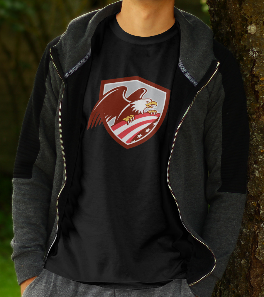 American Bald Eagle Shield With USA Flag T-Shirt