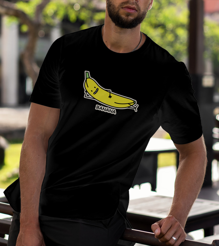 Happy Banana Relaxing Smiling Laying Down T-Shirt
