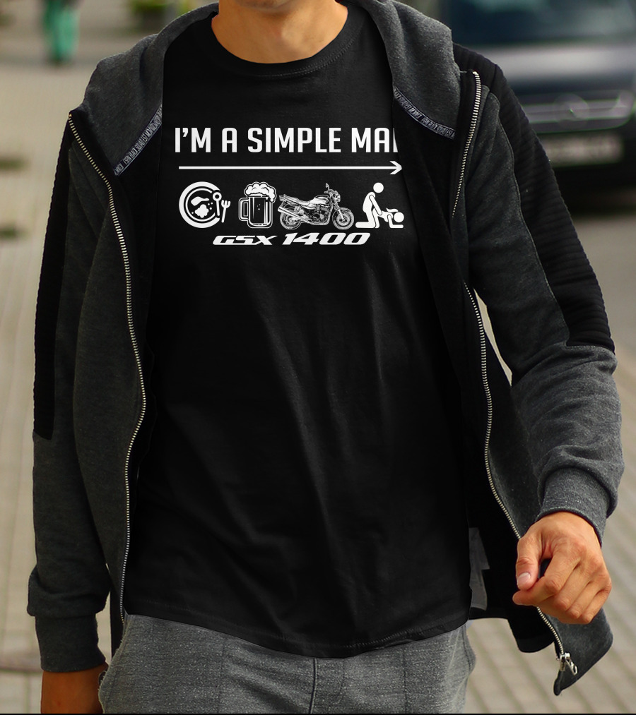 I'm A Simple Man GSX 1400 Food Beer Motorcycle T-Shirt