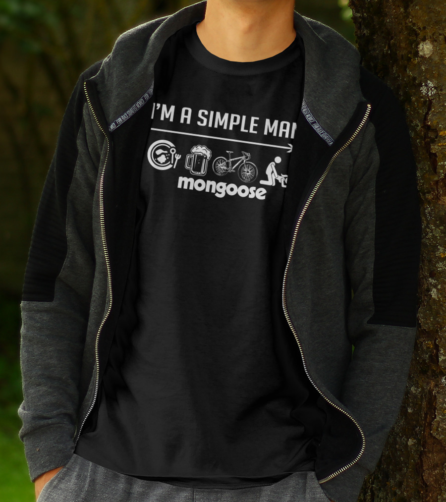 I'm A Simple Man Mongoose Bike Beer Food Icons T-Shirt