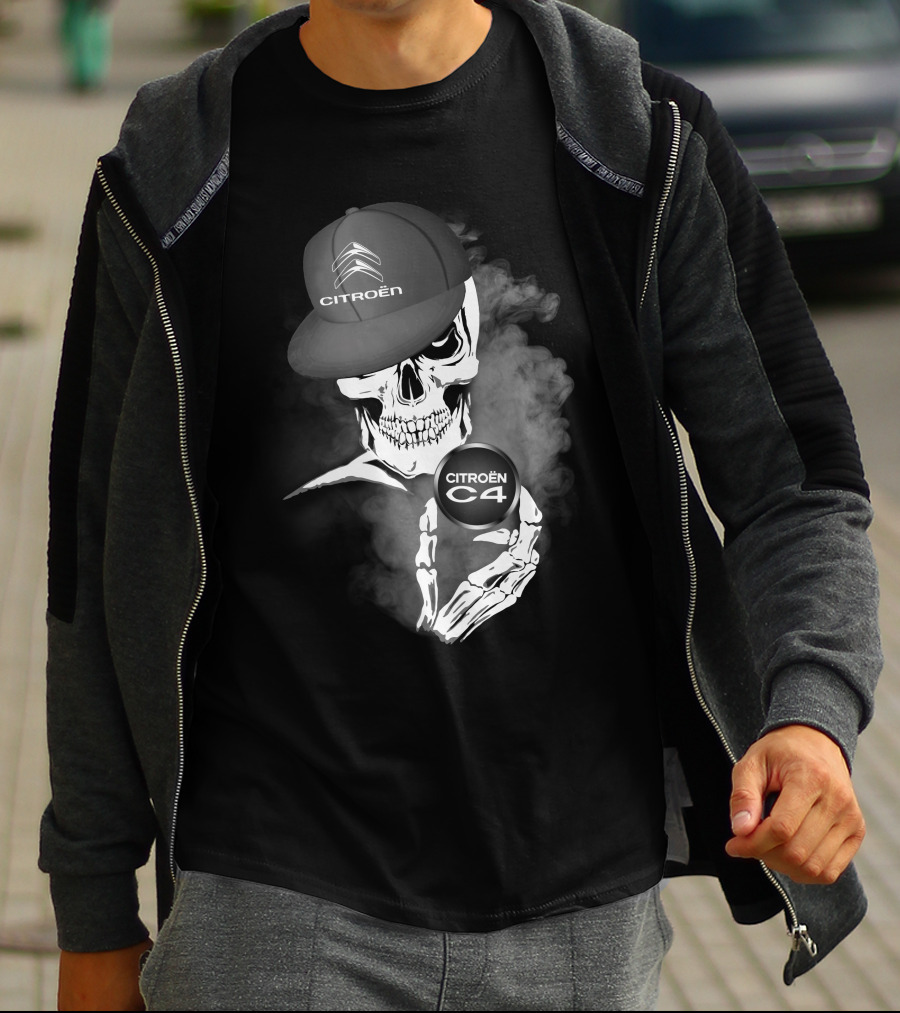 Citroën C4 Skull With Cap And Smoke Elements T-Shirt