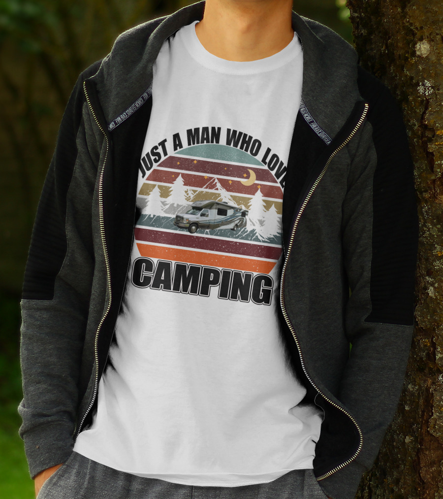 Just A Man Who Loves Camping Winnebago Class C Motorhomes T-Shirt