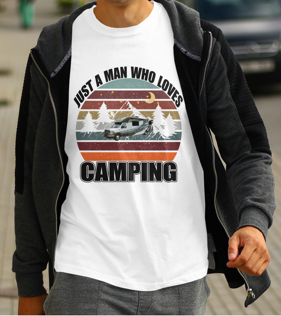 Just A Man Who Loves Camping Winnebago Class C Motorhomes T-Shirt