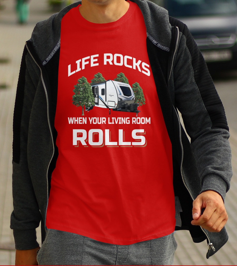 Life Rocks When Your Living Room Rolls Freedom Express Forest Scene T-Shirt