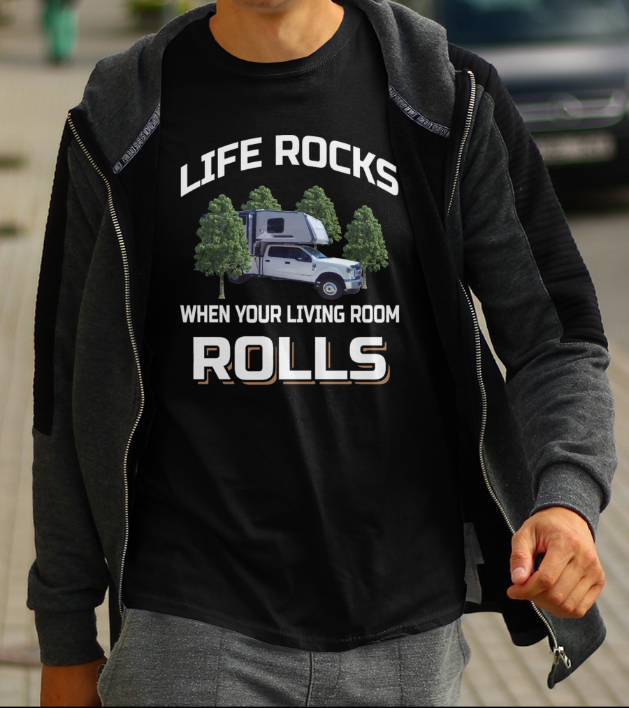 LIFE ROCKS WHEN YOUR LIVING ROOM ROLLS Eagle Cap T-Shirt