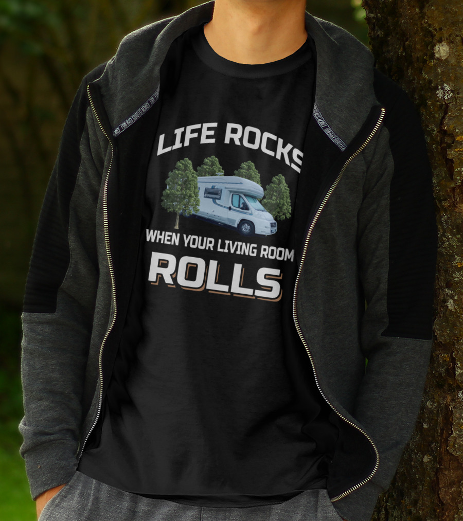 Life Rocks When Your Living Room Rolls Autotrail Chieftain T-Shirt