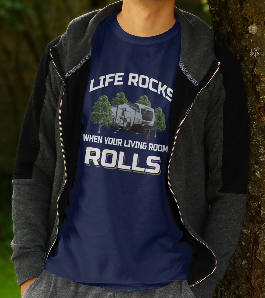 LIFE ROCKS WHEN YOUR LIVING ROOM ROLLS XLR Hyper Lite 3016 T-Shirt