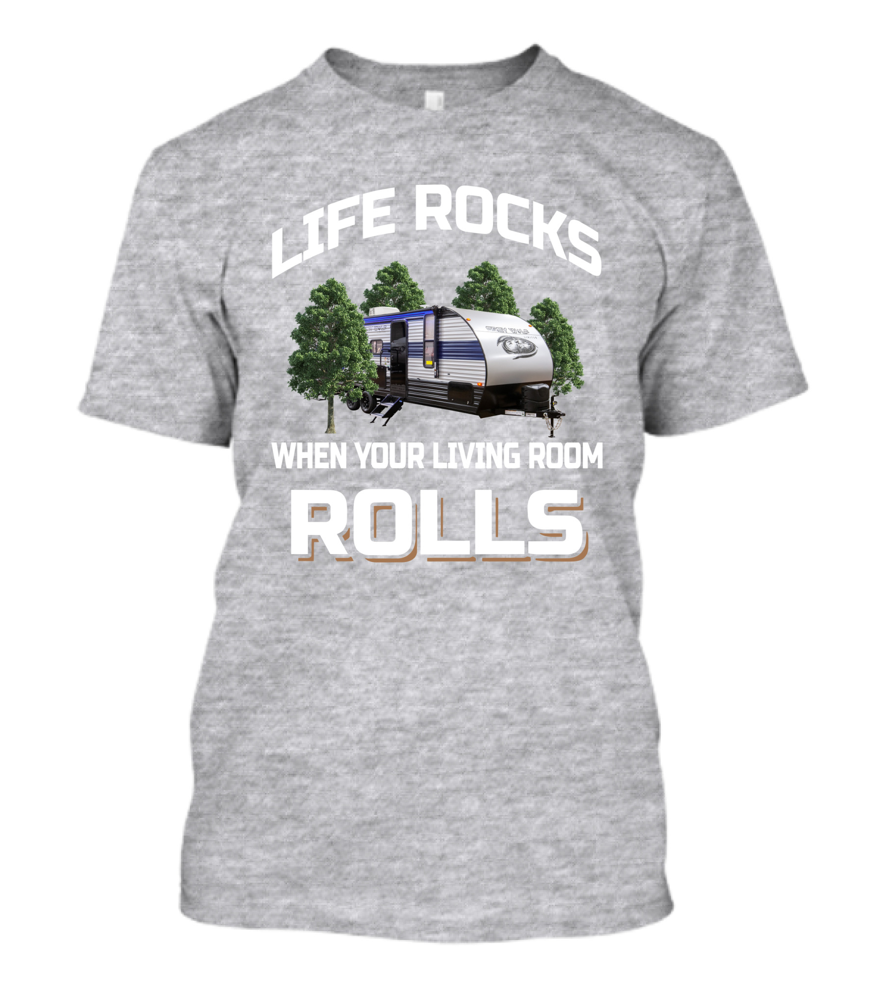 LIFE ROCKS WHEN YOUR LIVING ROOM ROLLS Grey Wolf DBH T-Shirt