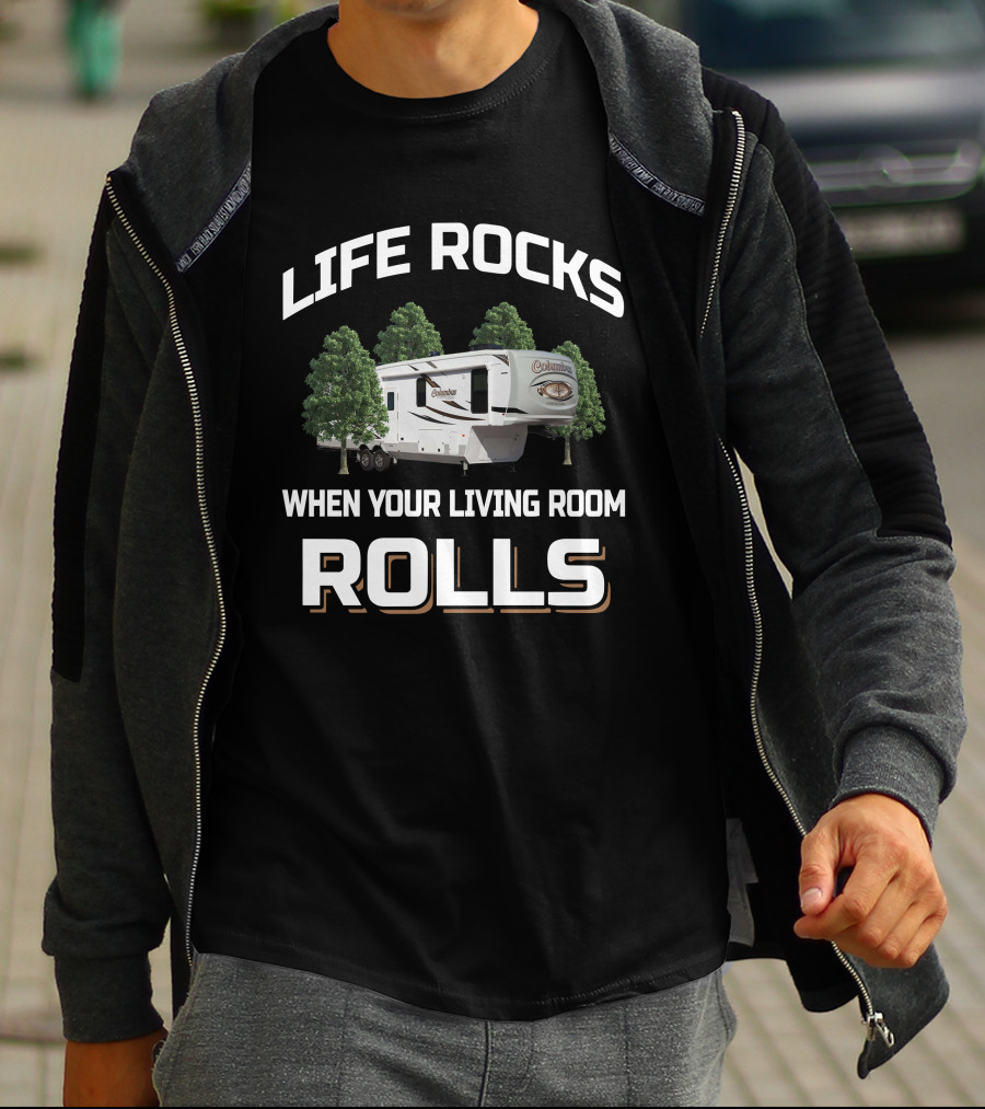 Life Rocks When Your Living Room Rolls Columbus Compass 387FKC T-Shirt