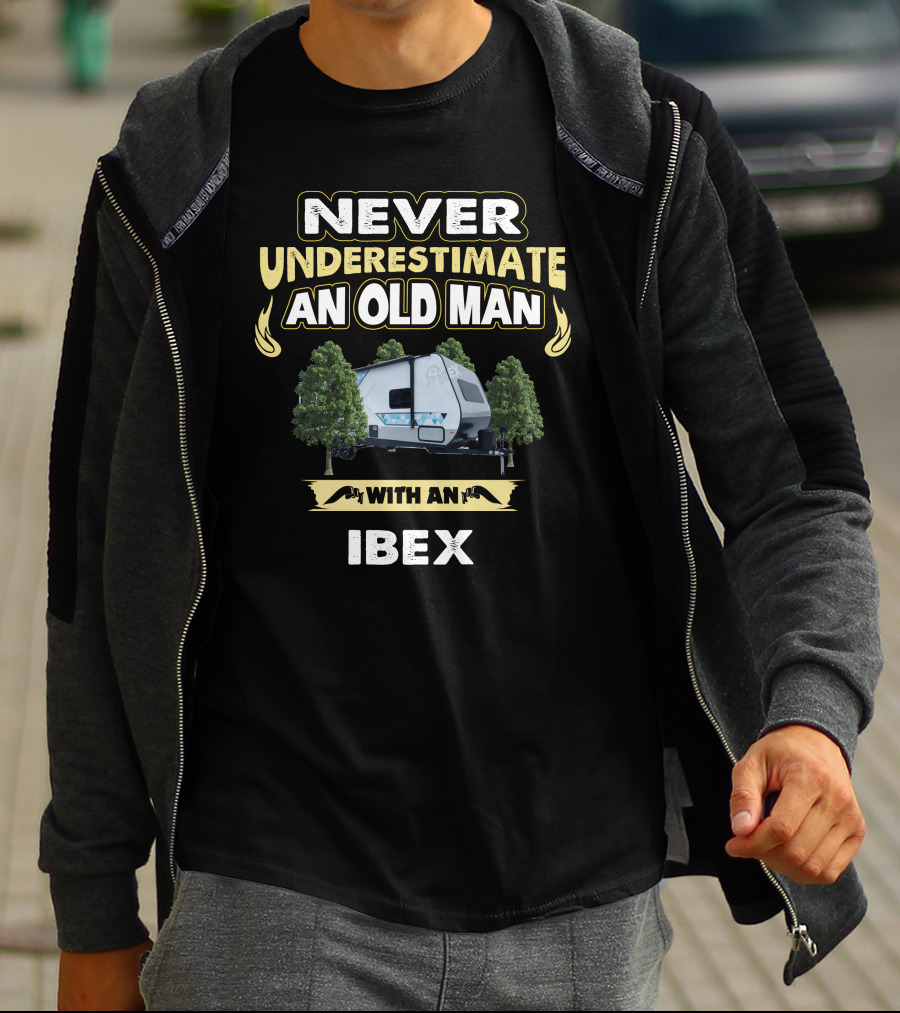 NEVER UNDERESTIMATE AN OLD MAN WITH AN IBEX T-Shirt