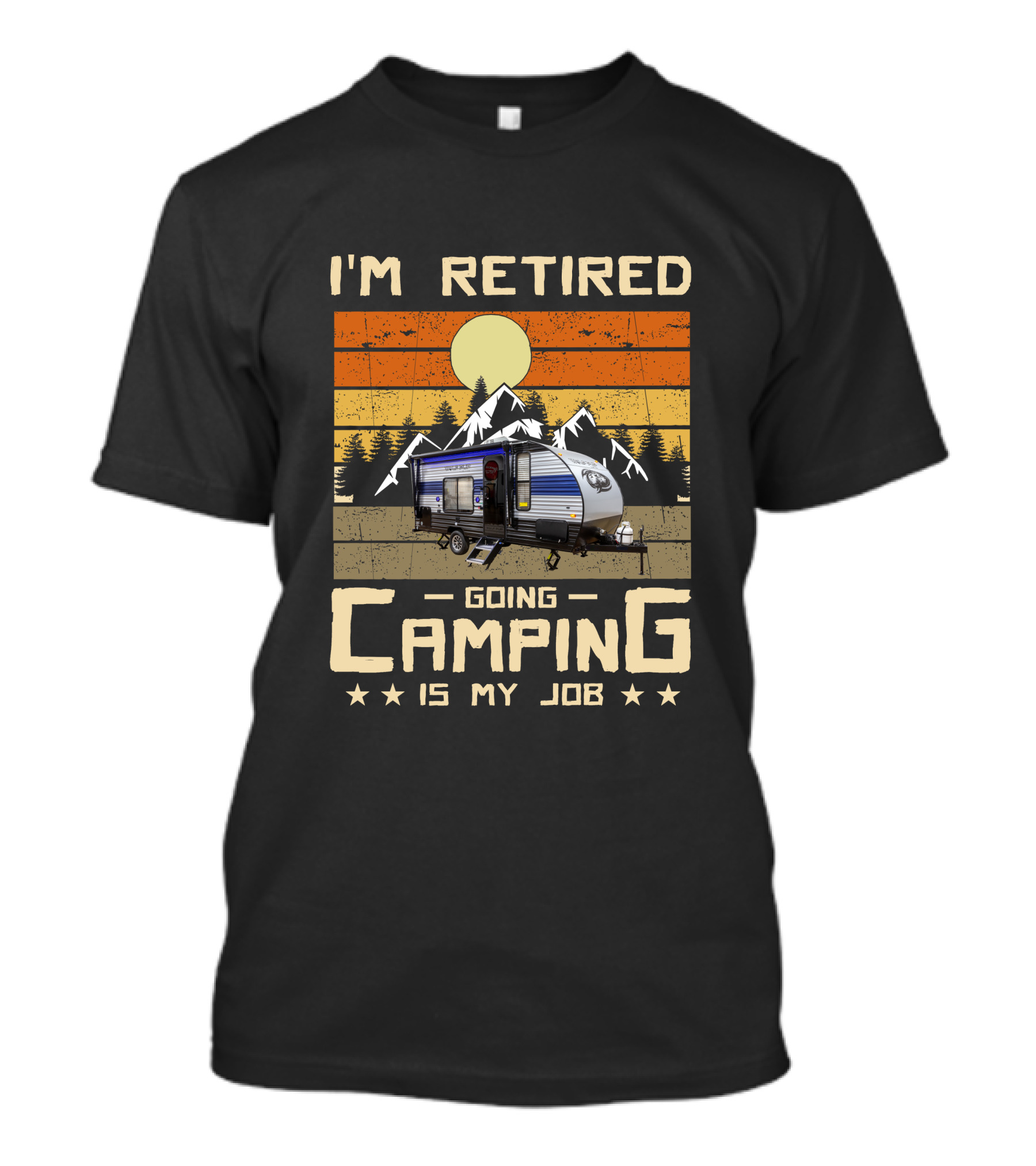 I'm Retired Going Camping Is My Job Wolf Pup 16FQ T-Shirt