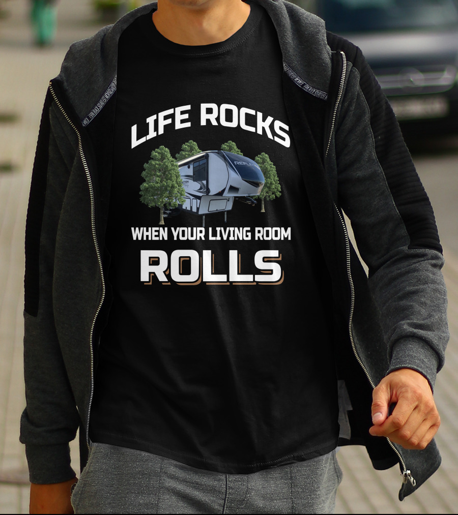 Life Rocks When Your Living Room Rolls Reflection 280rs T-Shirt