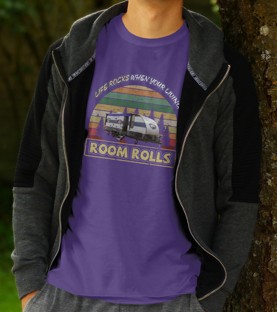 LIFE ROCKS WHEN YOUR LIVING ROOM ROLLS Grey Wolf 20RDSE T-Shirt