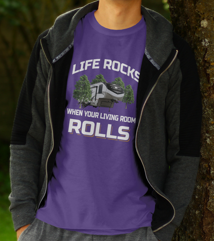 LIFE ROCKS WHEN YOUR LIVING ROOM ROLLS COUGAR 5TH T-Shirt