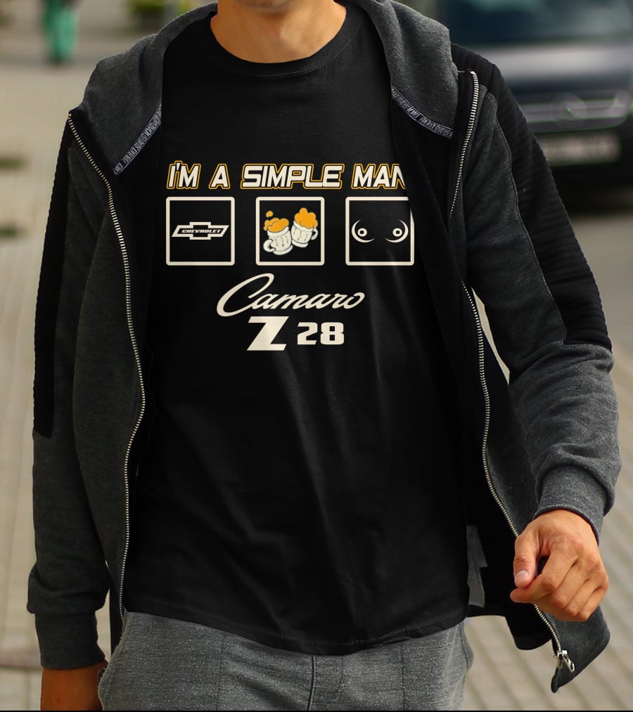 I'm A Simple Man Chevrolet Camaro Z28 Beer T-Shirt